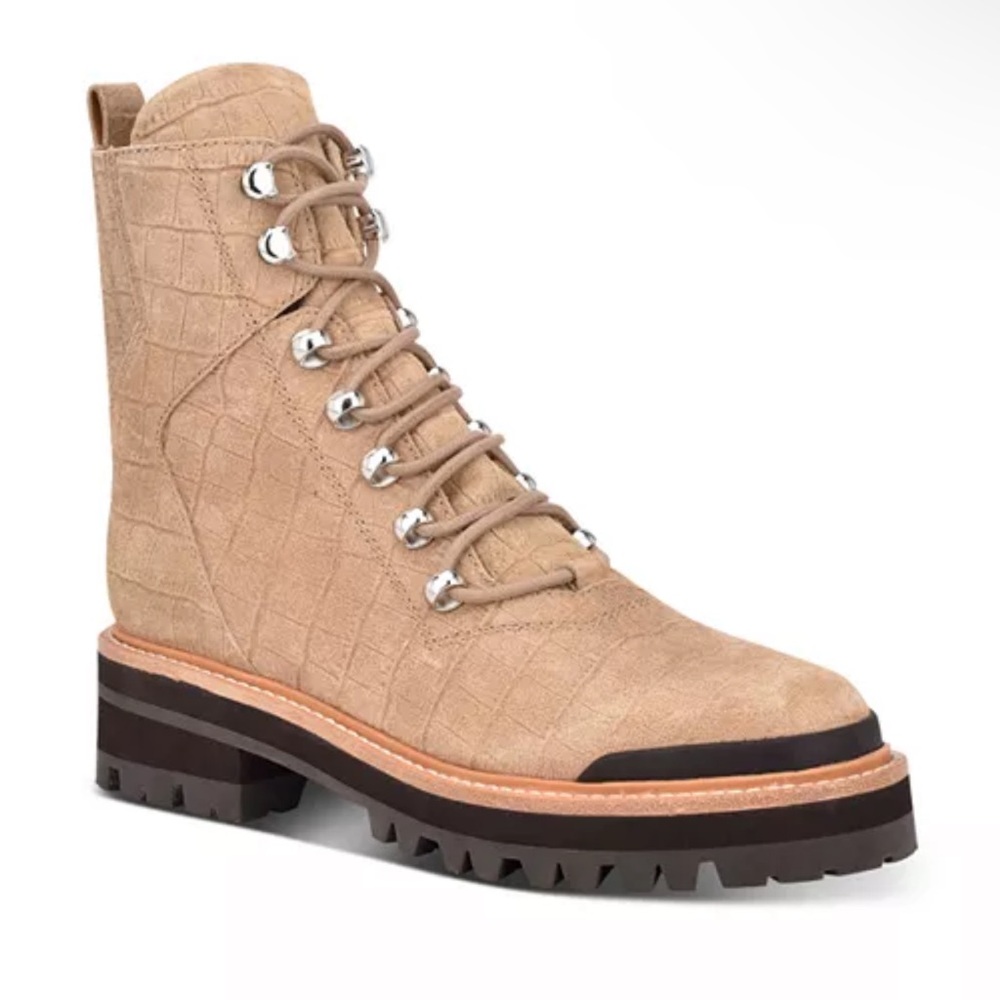 marc fisher ltd Women's Izzie Suede Combat Boots sz 5.5